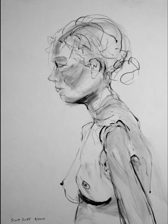 Charcoal Drawing on Paper by artist Scott Duff.